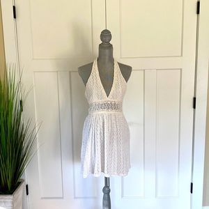 FreePeople Boho White Lace Halter Top Dress